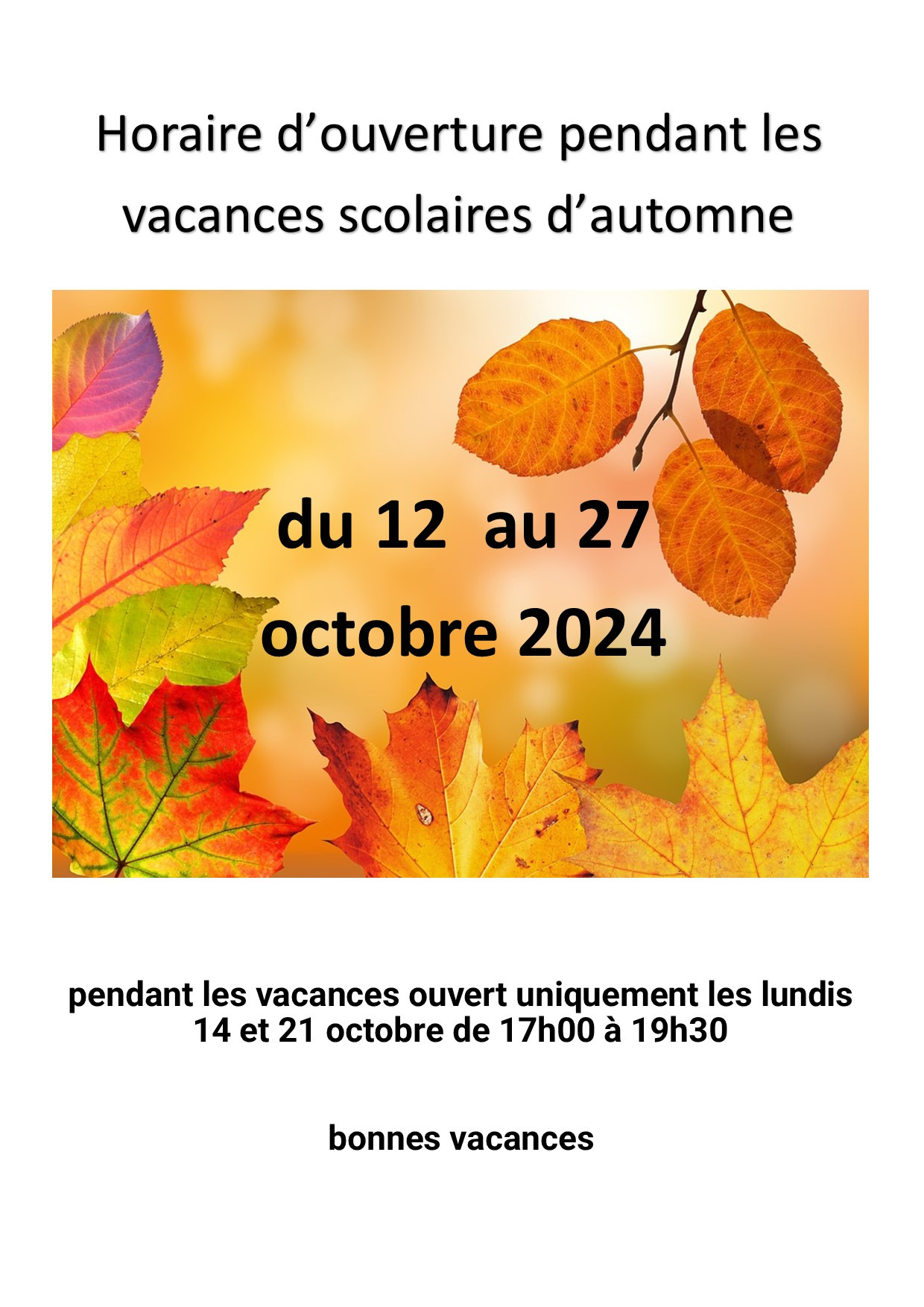 Image Vacances scolaires d'automne